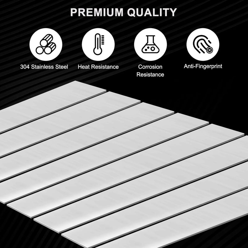 LepoHome عبوة 2 قطع من شرائح الفولاذ المقاوم للصدأ 304، 12" × 1" × 0.022" بوصة، صفائح فولاذية 0.6 مم، ألواح شيم معدنية لصنع الحرف اليدوية في المطبخ - Image 4